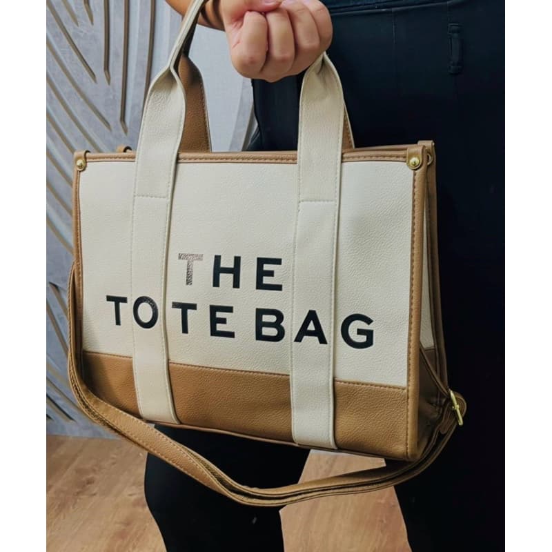 Bolsa Feminina The Tote Bag Elegante Gringa Duas Cores Espaçosa Alça de Ombro e Transversal