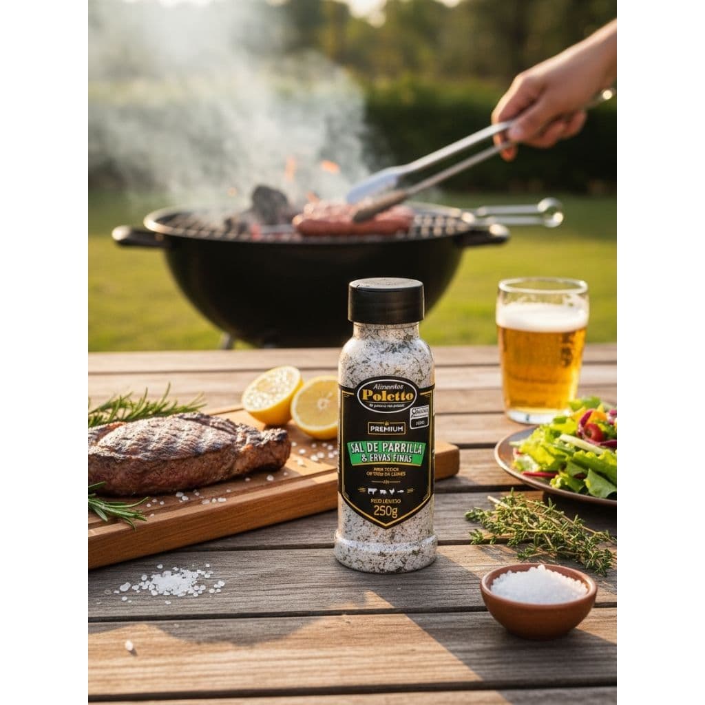 Sal Parrilla Com Ervas Finas Temperado Churrasco Poletto 250g