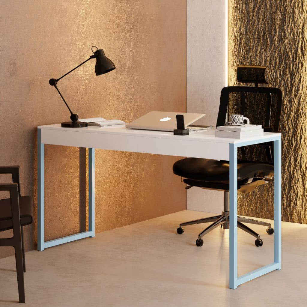 Mesa Escrivaninha Industrial Desk 90 Color Home Office Branco