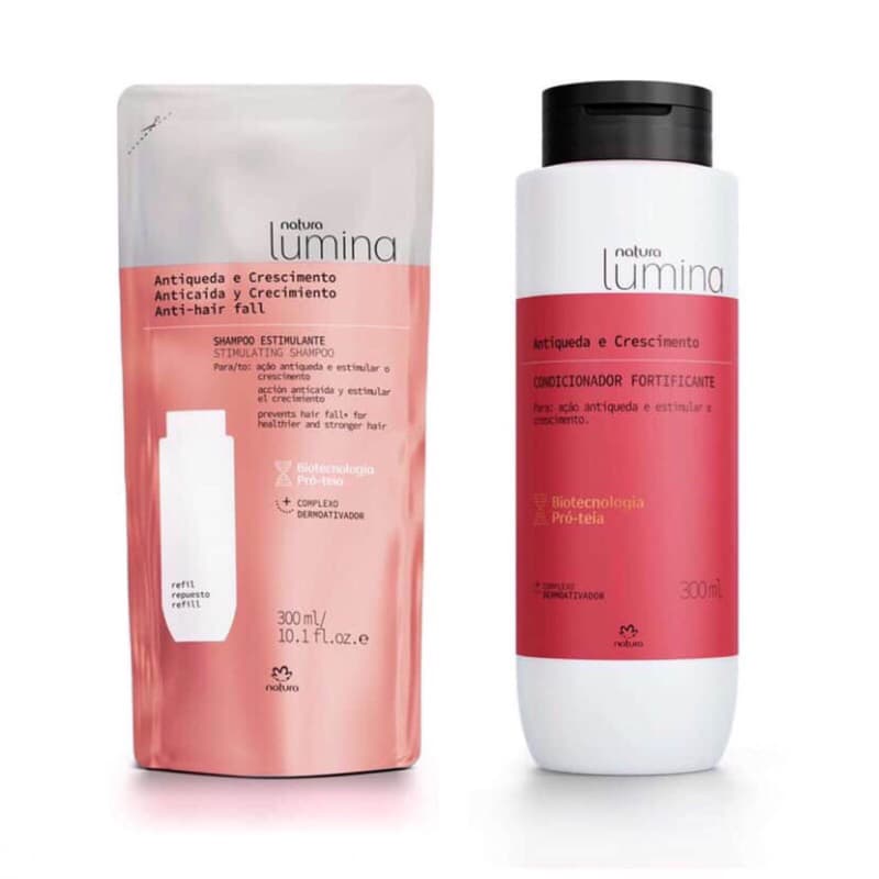 Kit Refil Shampoo + Condicionador Natura Lumina Antiqueda e Crescimento Original