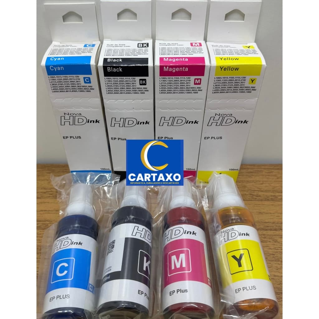 TINTA P/IMPRESSORA ECO COMPATIVEL, L395 L365 L220 L455 L380 L375 L1800 L1300 HD Ink - 100% DE QUALIDADE