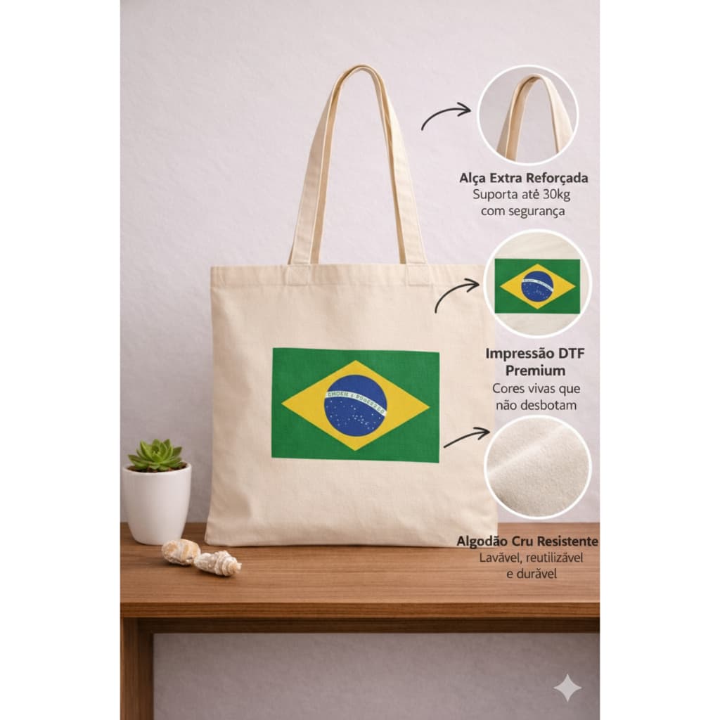 Bolsa Ecobag Algodão Cru Estampada Bandeiras  Sustentável Compras Praia ecobag aesthetic