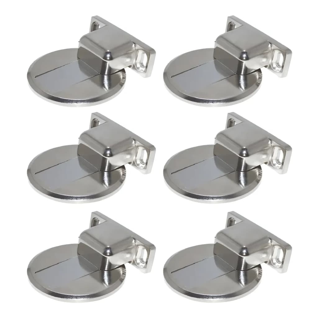 KIT 2/4/6 Prendedor De Porta Magnético Aço Cromado Adesivo 3m Forma Redondo Slim