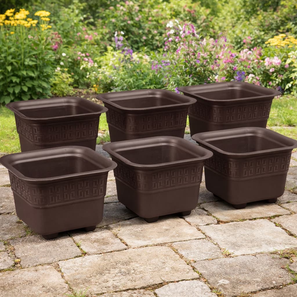6 Vasos 6 litros para Plantas Flores Quadrado Decoração Casa Ambiente Externo Jardim
