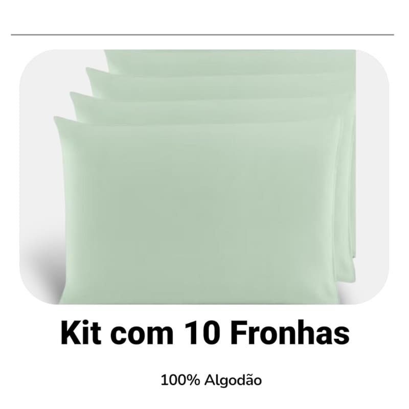 Kit 10 Fronhas (5 Pares) Tecido 100% Algodão Fio Penteado Com Zíper