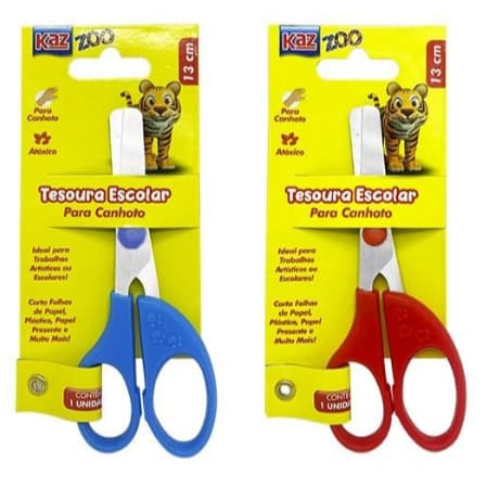 Tesoura Escolar para Canhoto Kaz Zoo KZ29950