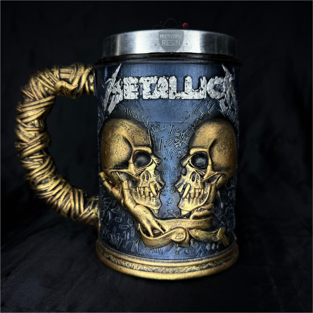 Caneca/Copo Banda de Rock Metallica Caveira Sad But True 3D Resina