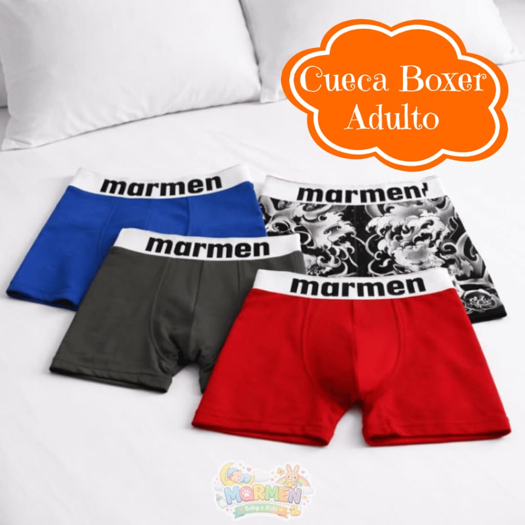 Kit 10 Cuecas Boxer Masculina Respirável Forro em Algodão Sortida