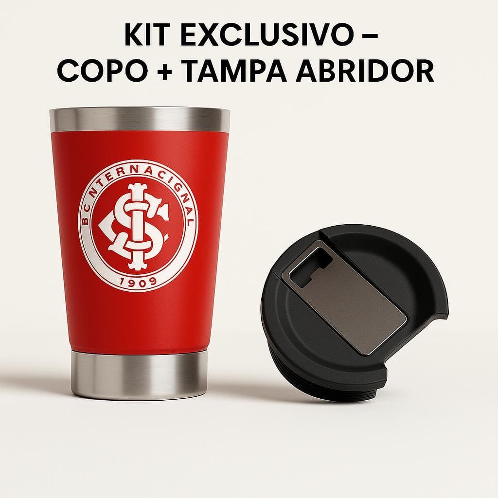 Copo Térmico Aço Inoxidável Time de Futebol com Tampa E Abridor 473ml 03