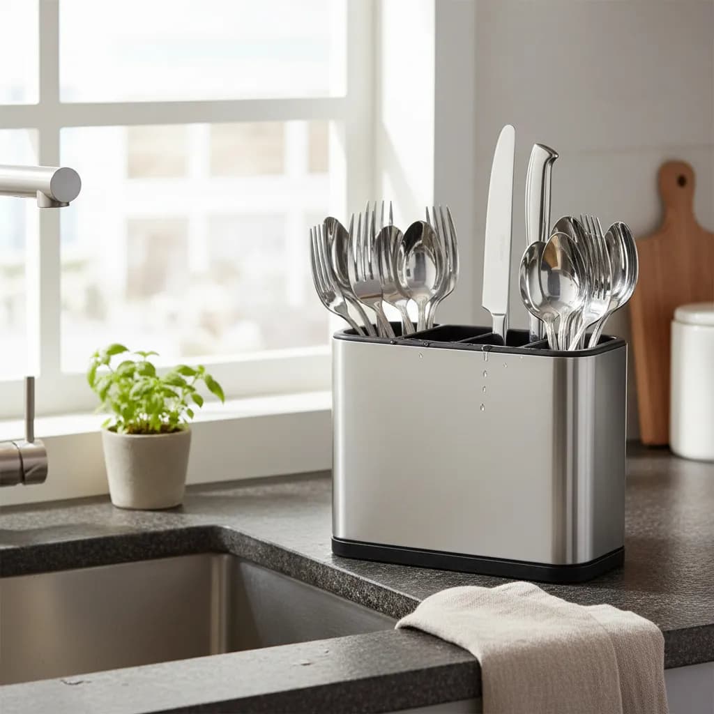Escorredor Porta Talheres Pia Inox Aço Inoxidável Inox