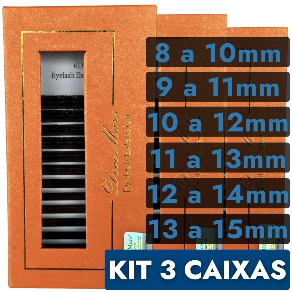 Kit 3un Cílios W 6D Decemars Yy C D Volume Egípicio Original