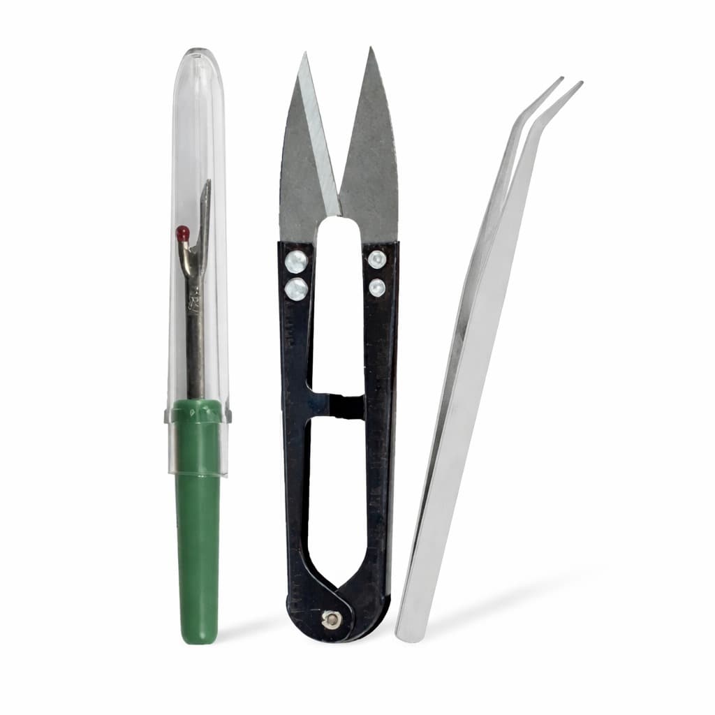 Kit Tesoura Arremate Pinça Curva Abridor Casa Pequeno Costura