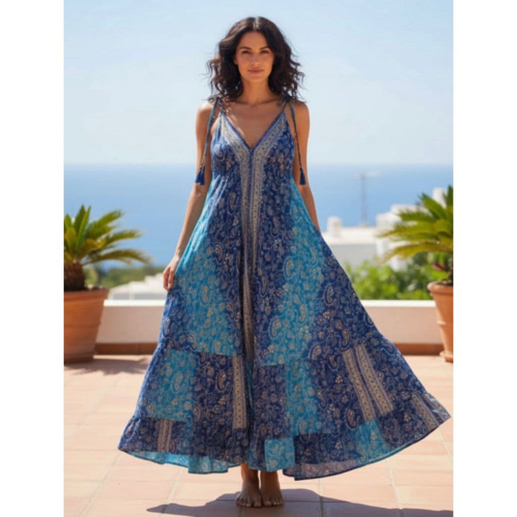 VESTIDO SEDA INDIANO