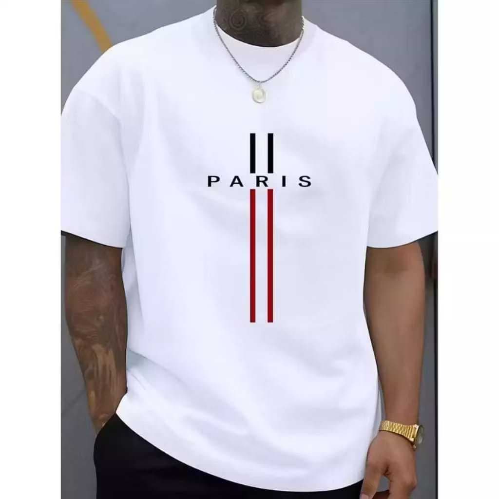 Camiseta Masculina Estampa Paris Vertical, camiseta 100% algodão, camiseta básica, Paris vertical