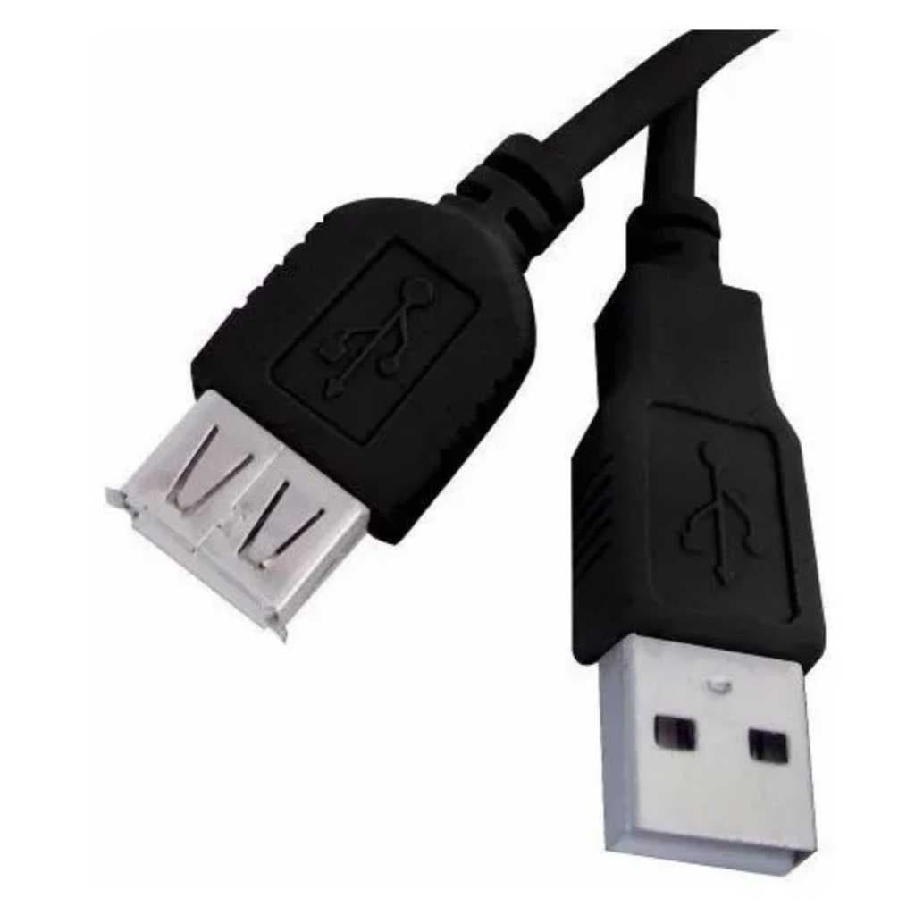 Cabo USB Extensão 1.5m Preto Rontek Conector Macho Fêmea