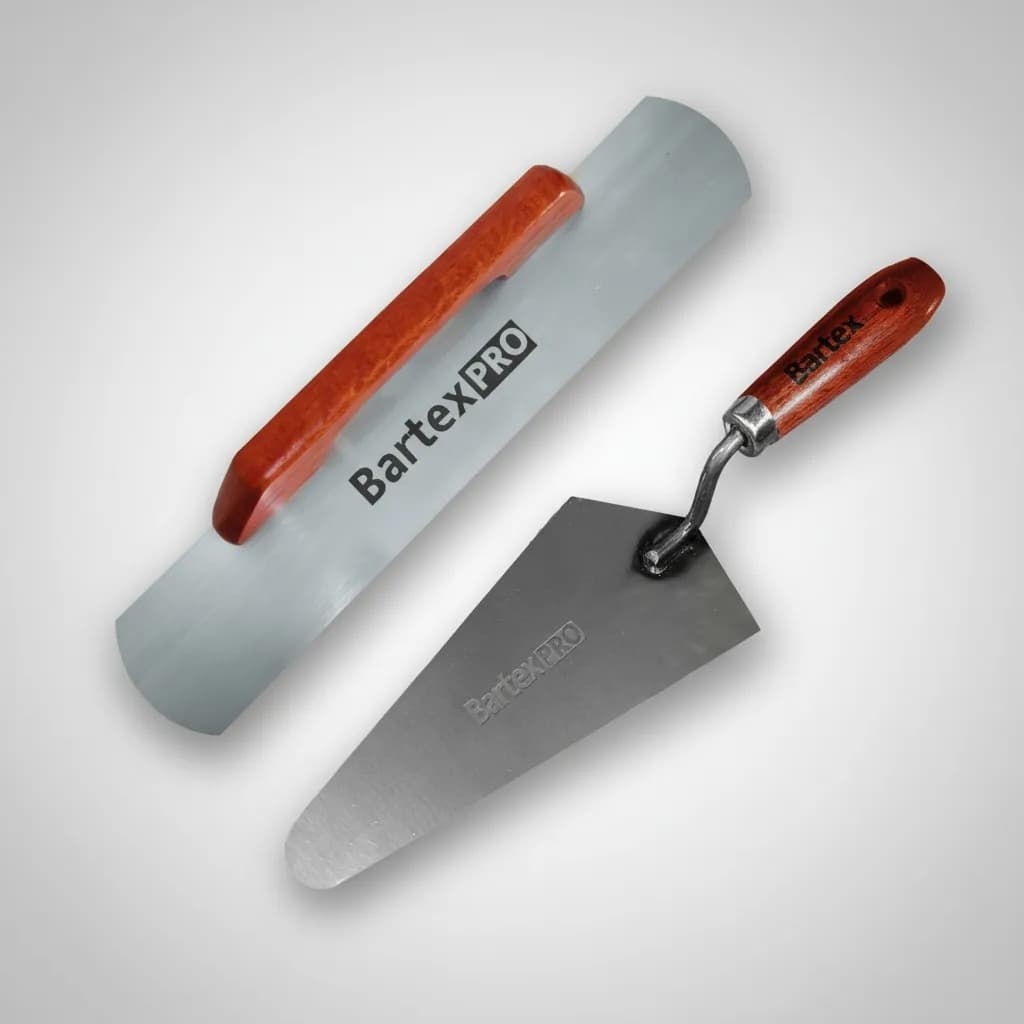 Kit Palheta Para Assentamento De Bloco + Colher de Pedreiro Reta Bartex