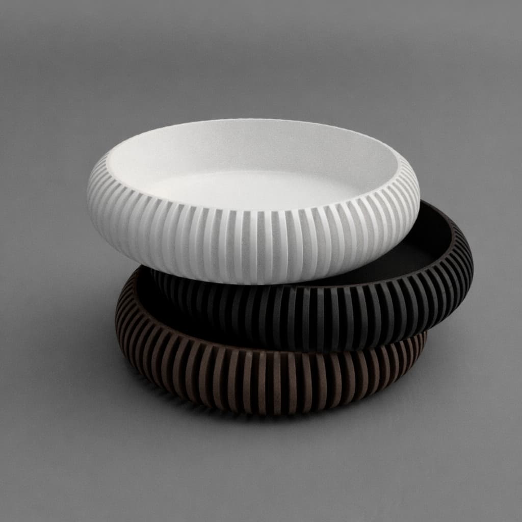 Porta Treco Redondo Canelado Organizador De Mesa Luxo Aesthetic 17cm