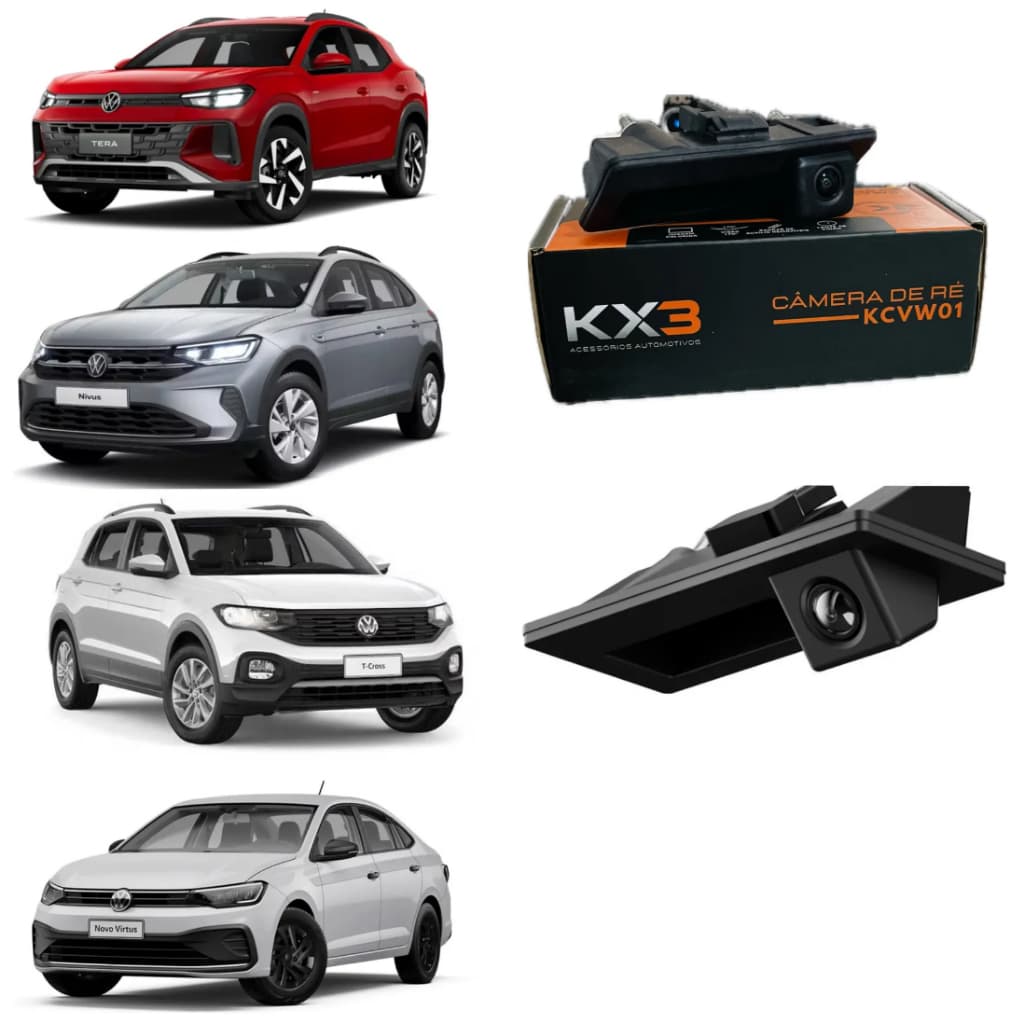 Câmera De Ré Maçaneta VW Nivus Tera T-cross Virtus 170°