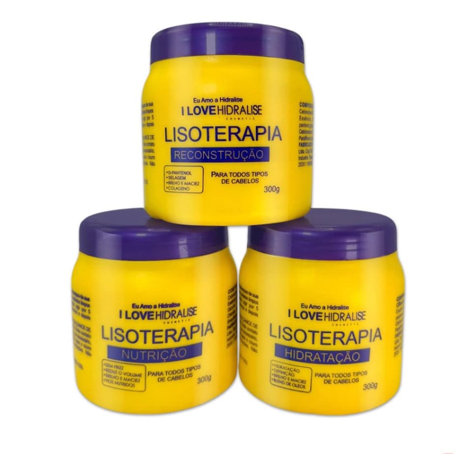 Kit Cronograma Capilar Lisoterapia I Love Hidralise Hidratação Nutrição Reconstrução