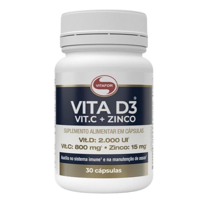Vita D3 Vitamina C + Zinco 30 Cápsulas - Vitafor