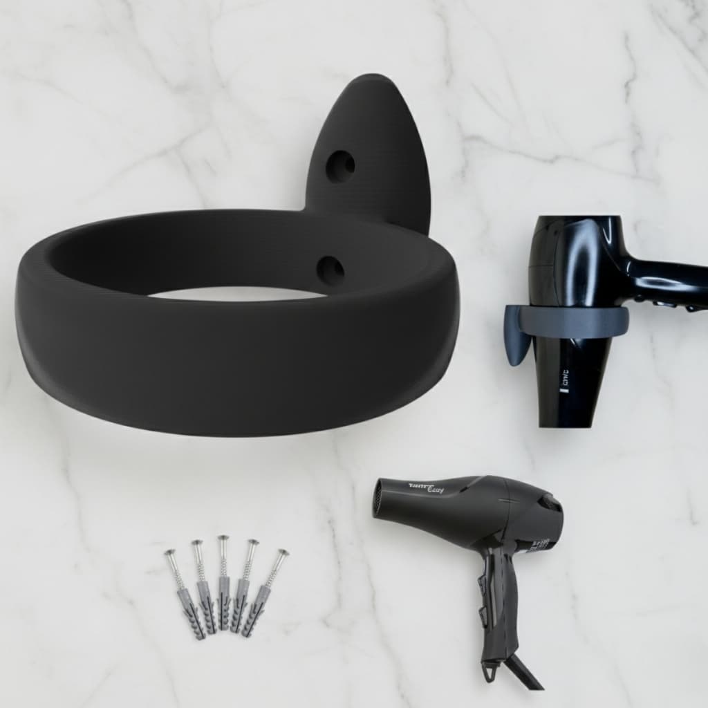 Suporte Secador De Cabelo Universal De Parede + Parafusos