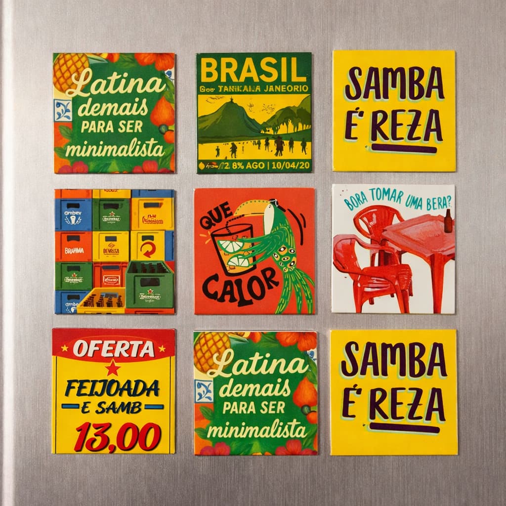 Kit Ímãs Decorativos para Geladeira ou Lembrancinha 5x5 cm | Personalizado | Brasilidades