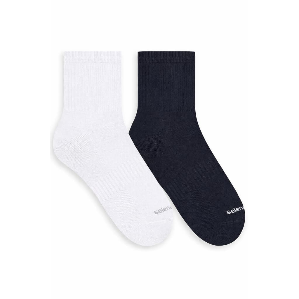 Meia Selene Performance Esportiva Punho Branca Preta Cano Médio Conforto Corrida Academia 34 a 39