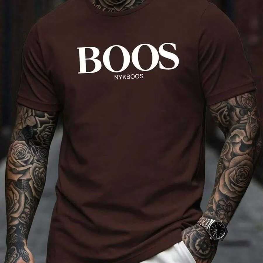 Camiseta Masculina Importada Bo..os Camisa 100% Algodão Moda Verão Malha Premium