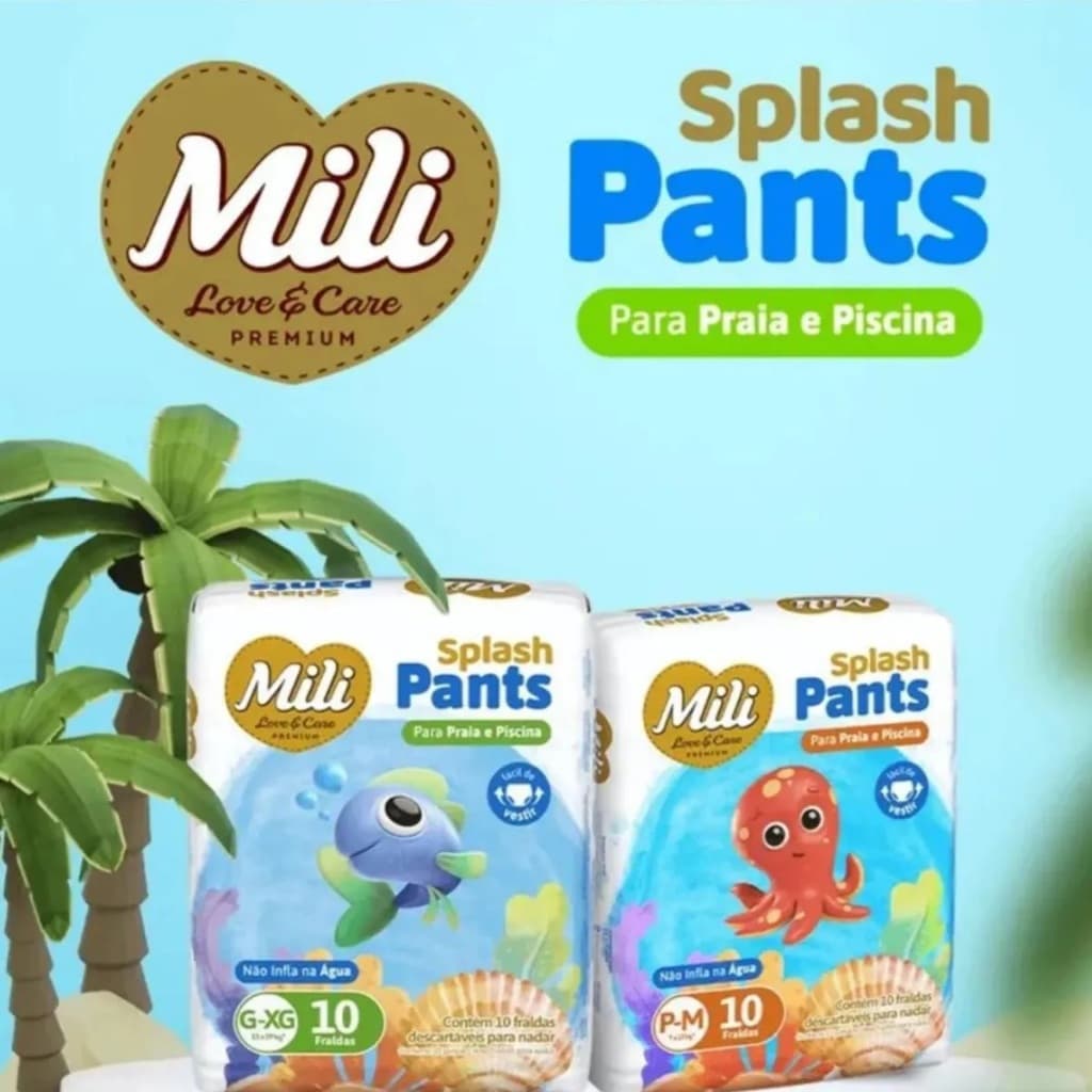 FRALDA PISCINA MILI SPLASH PANTS 10UN