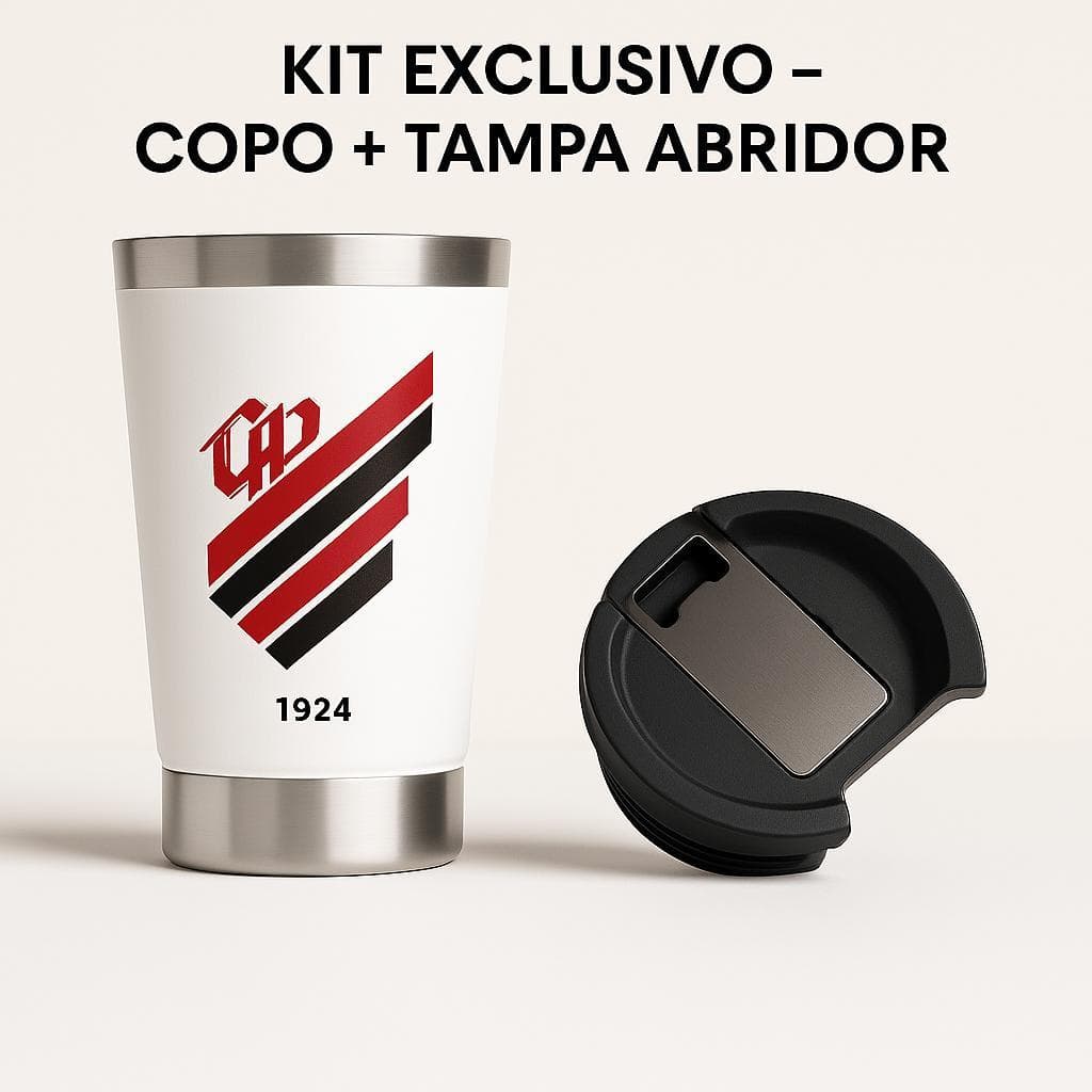 Copo Térmico Aço Inoxidável Time de Futebol com Tampa E Abridor 473ml 11