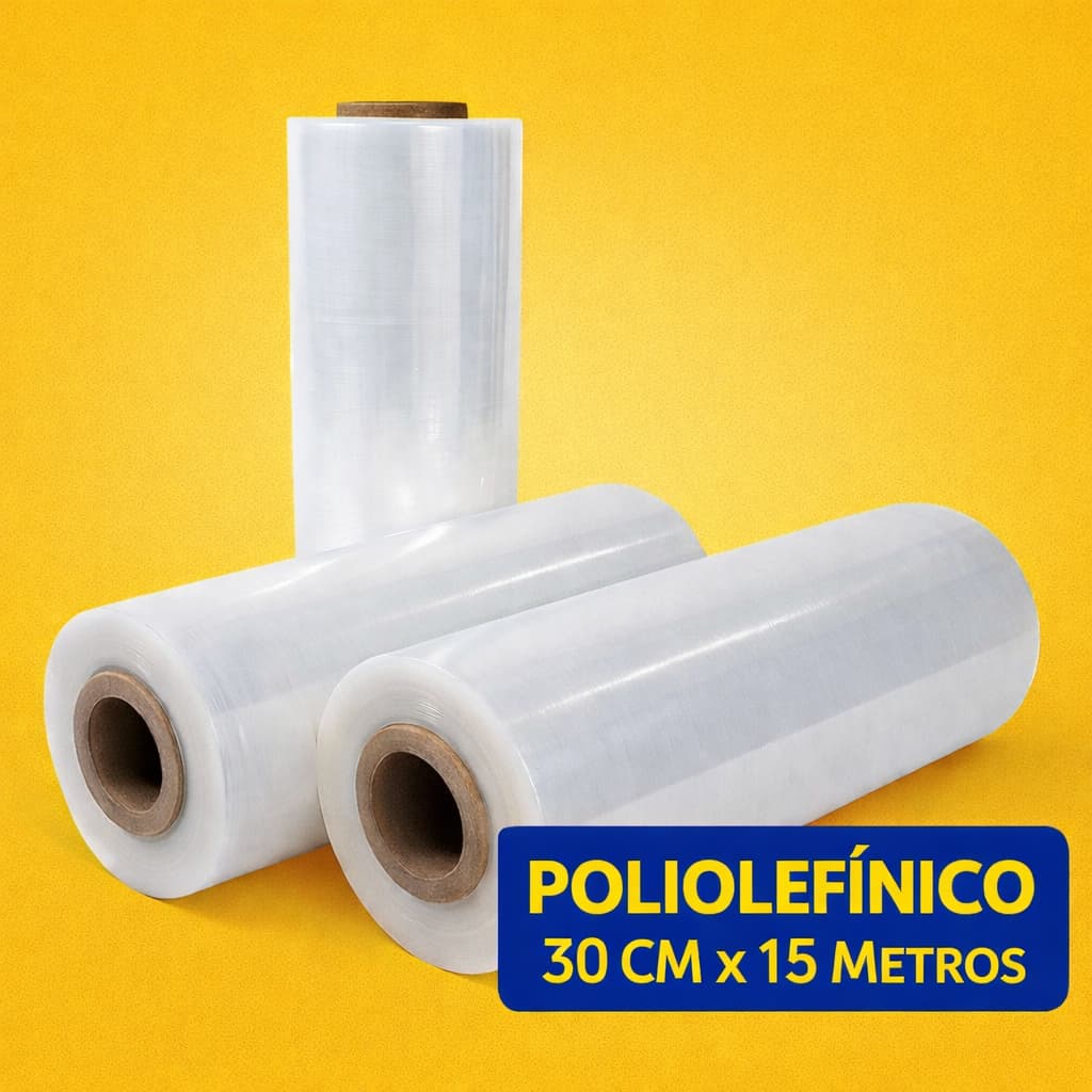Plástico Filme Poliolefínico Termo Encolhivel 30cm X 15m Rolo Bobina Embalagem