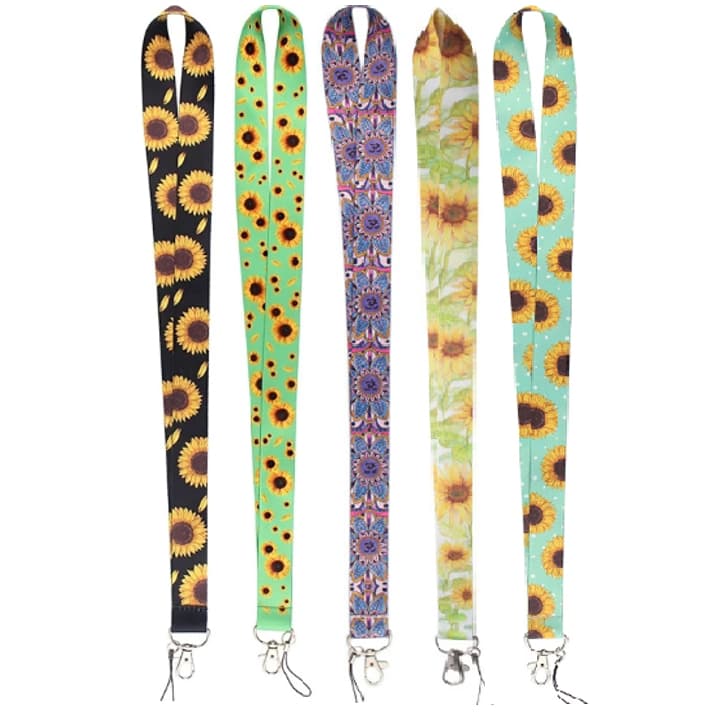 Cordão  de Crachá / Porta Crachá  / Cordão Pescoço / Lanyard Girassol