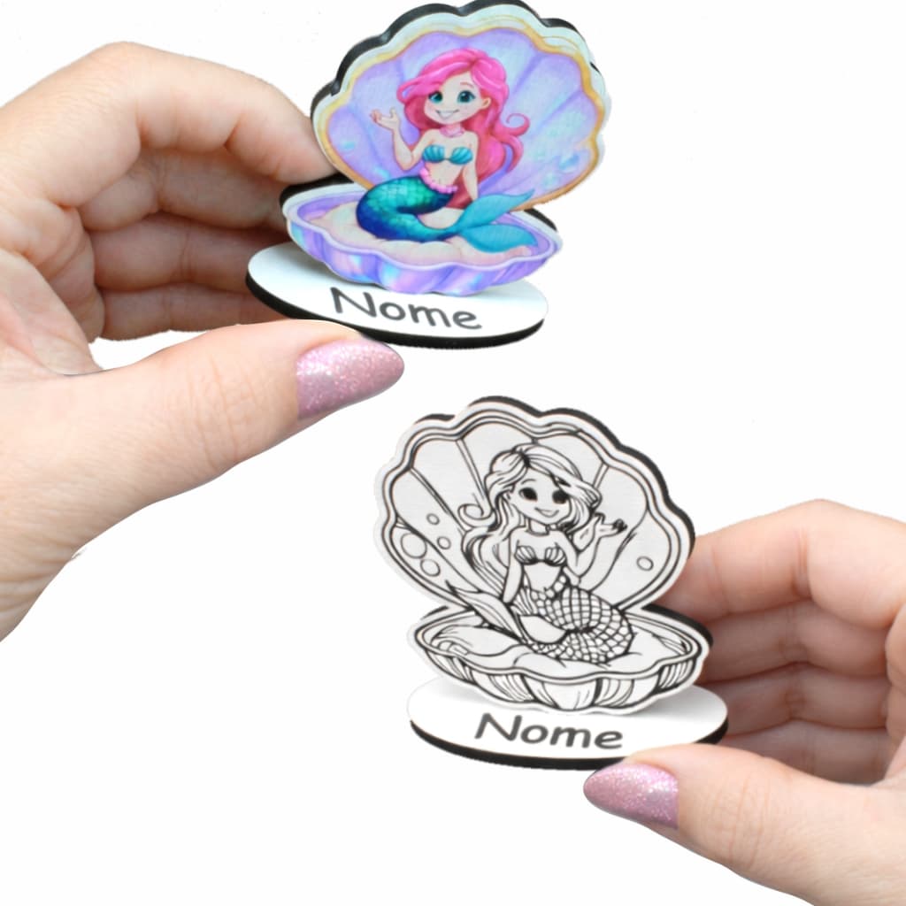 50 Und Lembrancinhas Sereia Personalizada MDF 3mm