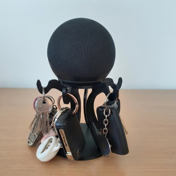 Suporte Alexa Echo Dot + Organizador de Chaves Puzzle Moderno