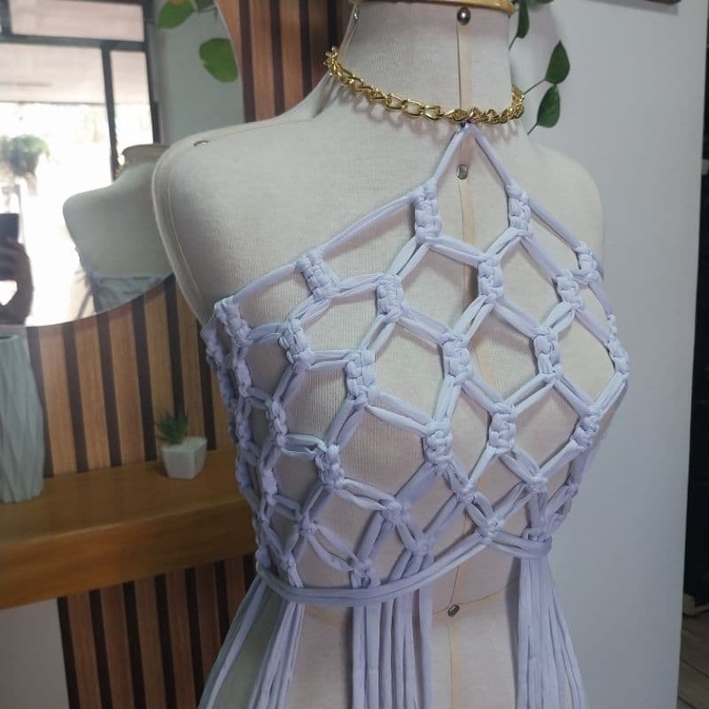 Vestido Sobreposição Praia, Vestido Macrame, Moda Praia, Roupas Verão.