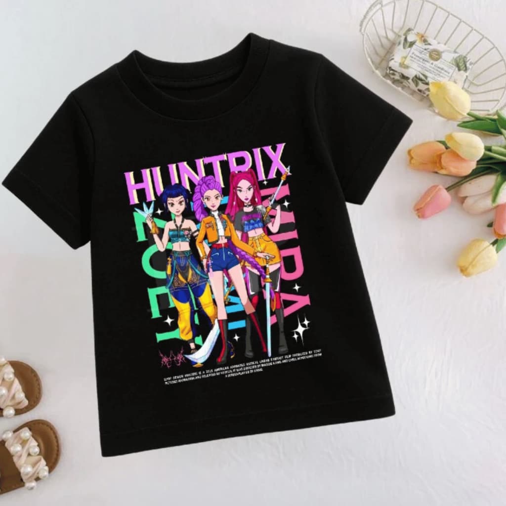 Blusa Feminina Infantil Hunters K-pop Guerreiras – Camiseta T-shirt Algodão Confortável