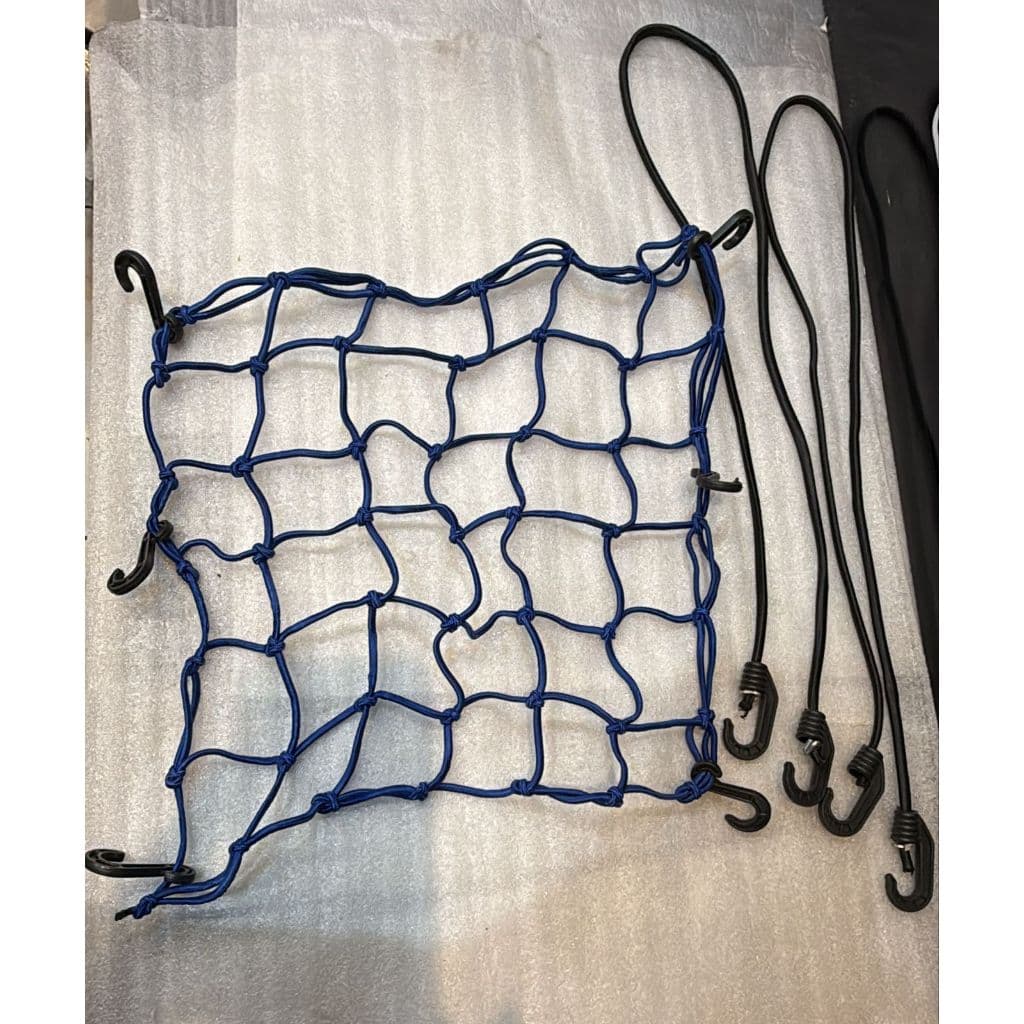 Kit Redinha para Capacete e Bagageiro de Moto Azul  + 2 Extensores (Cordinha)