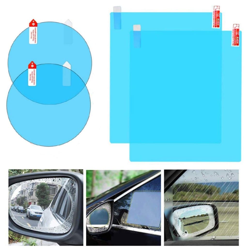 Kit 2 Peliculas Adesiva Á Prova D'agua Para Retrovisor De Carro Moto Espelhos Adesivo Antiembaçante