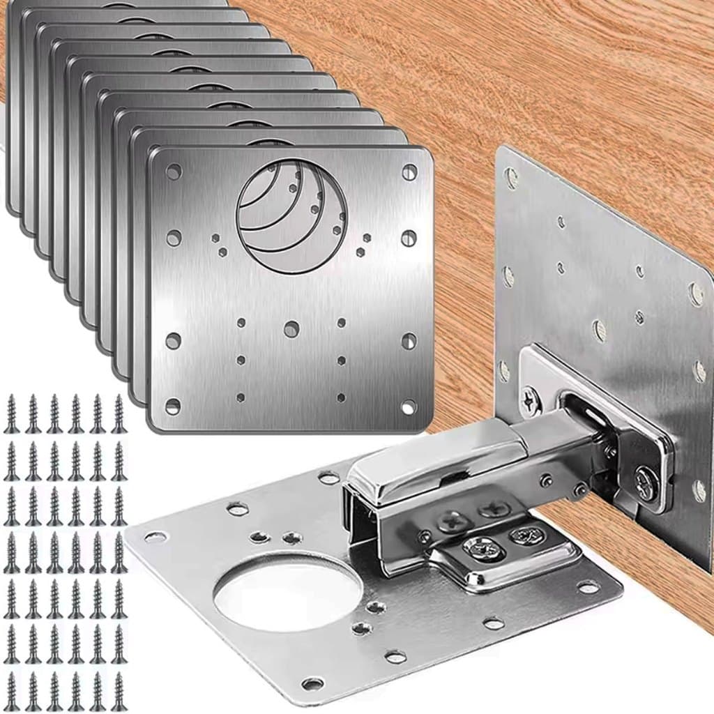 Placa Reparo De Dobradiças Porta De Armários Guarda Roupas Gabinete MDF Plaquinha Conserto Em Geral