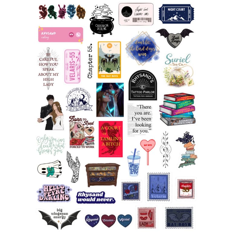 Adesivos Stickers ACOTAR Corte de Espinhos e Rosas Sarah J. Mass