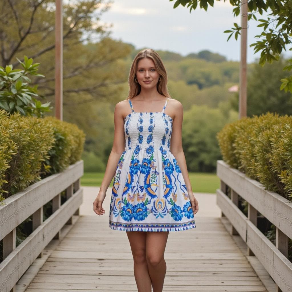 Vestido Feminino Curto Estampado Praia Verao Casual Crepinho