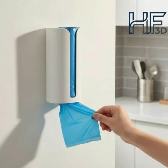 Suporte De Saco De Lixo Para Cozinha E Banheiro Organizador Branco Preto