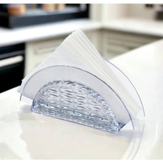 Porta Guardanapo Cristal e Fumê Trançado - Elegância e Funcionalidade para Suas Reuniões