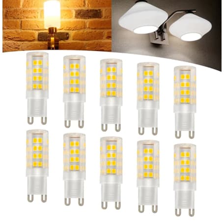 Kit 5 a 10 Lâmpadas LED G9 Halopin 5W 7W 10W Bipino - Branco Quente 3000K, Branco Frio 6500K - 110V/220V