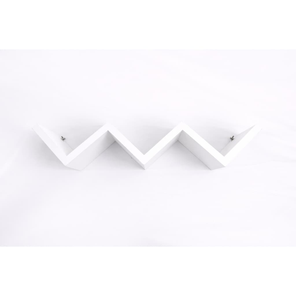 Porta Livros Infantil Parede MDF Montessori Zig Zag para Cantinho da Leitura e Organização branco