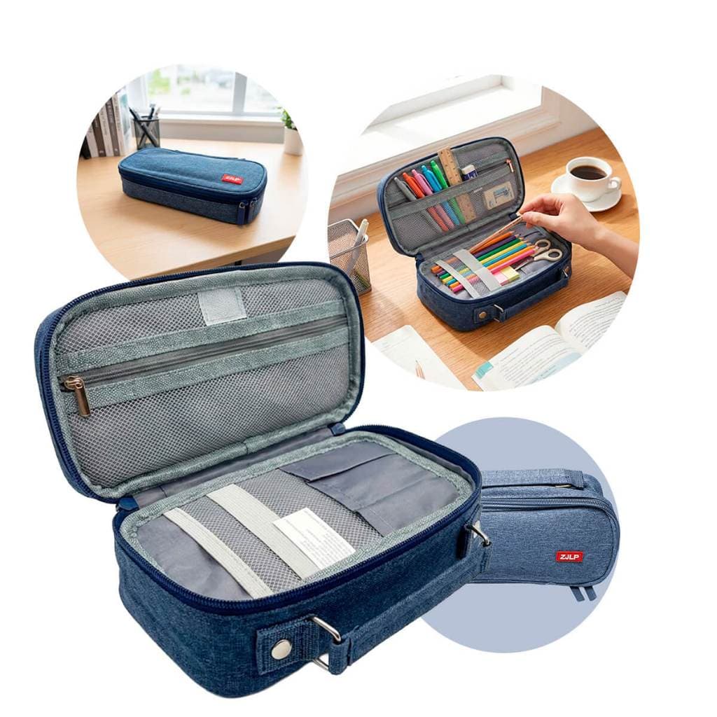 Estojo Organizador Box Grande Para Escola E Escritório