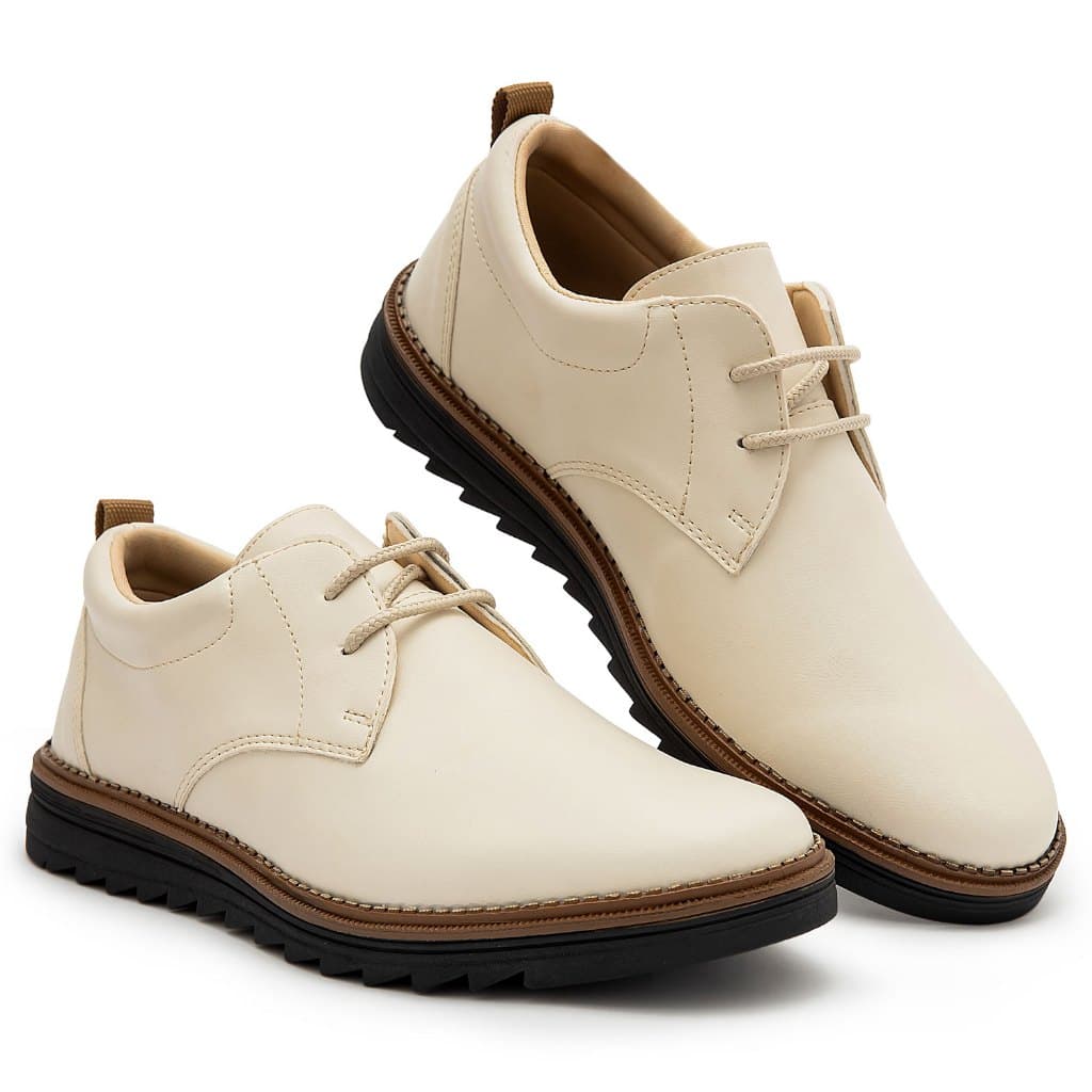 Sapato Masculino Oxford Loafer Sola Alta Tratorado Elegante Versátil Casual Confortável Culto Igreja