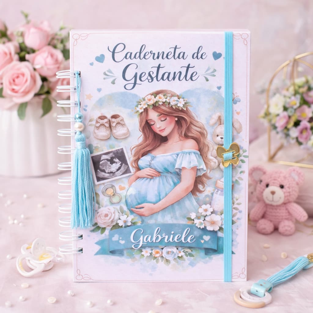 Caderneta da Gestante Personalizada -Pré-Natal Completo-  Caderneta Floral-Capa Dura-Atualizada do SUS-Presente