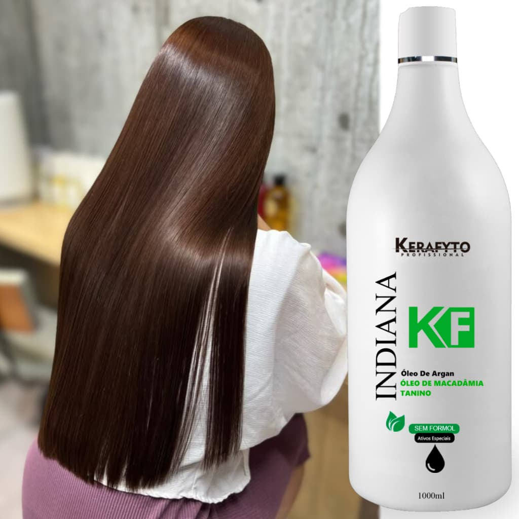 Progressiva Indiana Sem Formol Kerafyto Profissional - Liso Natural, Sem Ardência e Brilho Intenso 💚