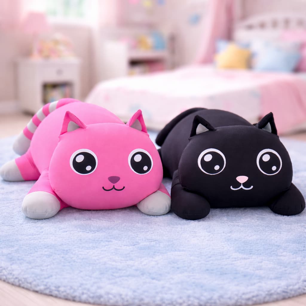 Almofada De Gatos Fofas e Decorativas – Enchimento em Micro pérolas, Poliamida Premium, Maciez| Presente Perfeito